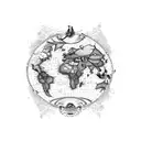 map monde tattoo design idea