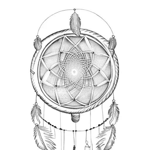 A dream catcher made of piano keys and culinary utensils, capturing the essence of dreams and passions tattoo design idea