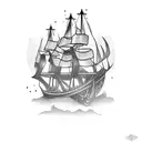 Burn the boats tattoo design idea