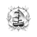 Burn the boats tattoo design idea