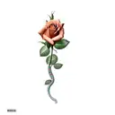 a rose with snake tattoo design idea