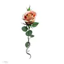 a rose with snake tattoo design idea