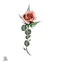 a rose with snake tattoo design idea