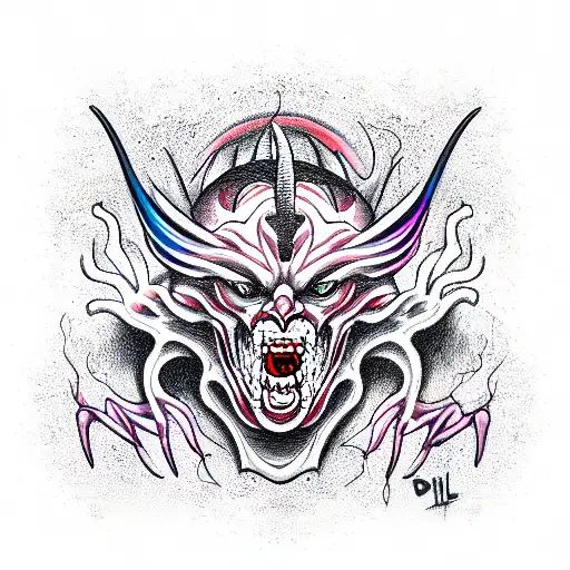 demon tattoo design idea