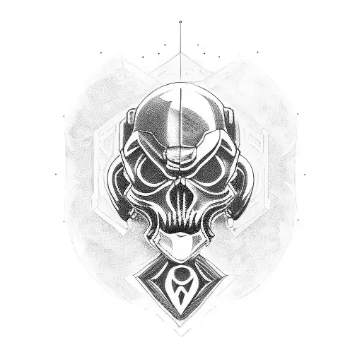 motosierra del doom slayer tattoo design idea