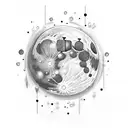 big moon with many bubbles around  tattoo design idea