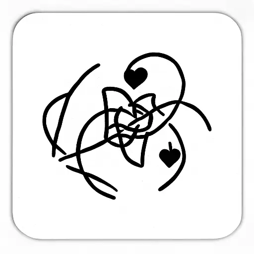 Minimalistic sticker tattoo with a "storytelling" concept tattoo design idea