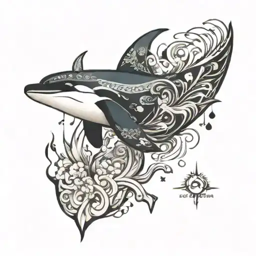 wise orca whale matriach, third eye, spiritual journey, tattoo tattoo design idea