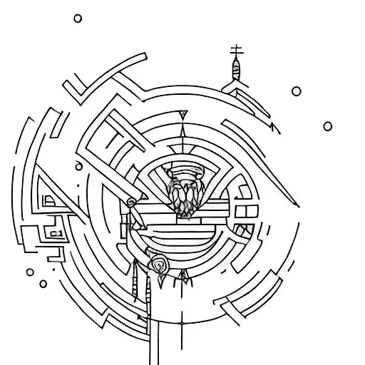 A minimalist tattoo combining elements of stoicism and mythology tattoo design idea