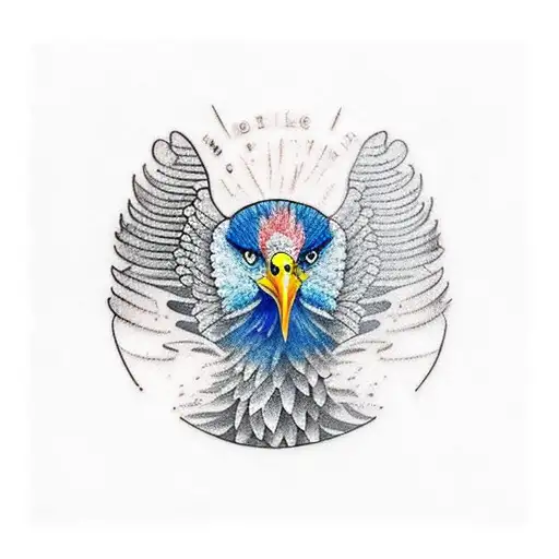 American Eagle and Condor Soaring with US and Colombia Nature Background  tattoo design idea