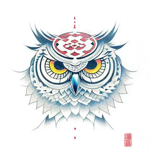owl in the night  tattoo design idea