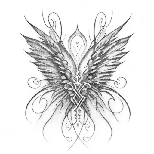 gothic fairy wings for back tattoo design idea