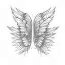 simple gothic fairy wings for back tattoo design idea