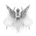 simple gothic fairy wings for back tattoo design idea
