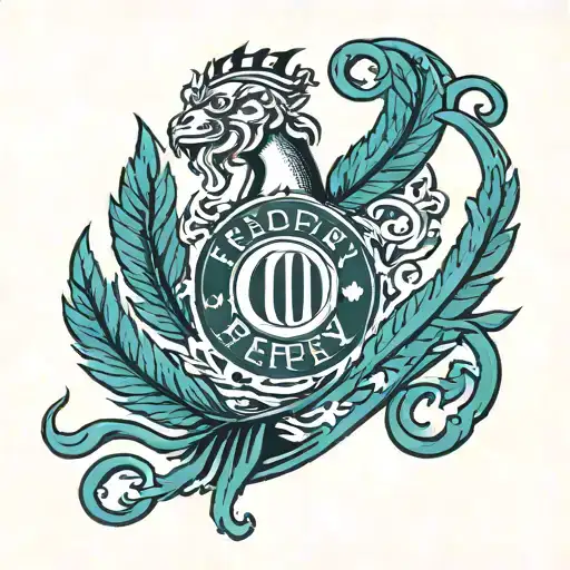 fred perry logo and number tattoo design idea