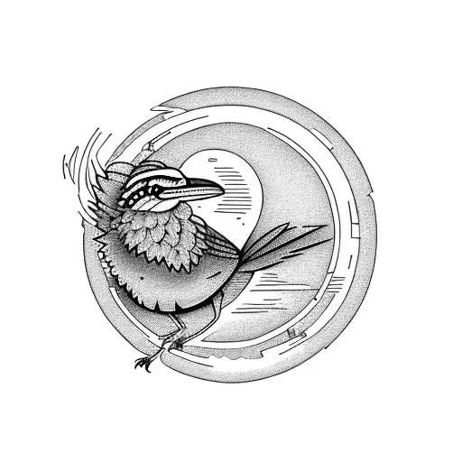 circle with Sedona red rock mountain and a road runner. on the perimeter of the circle write meep-meep tattoo design idea