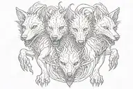 a three-headed dog that guards the exit from the underworld in Hades; the offspring of Typhon and Echidna. He prevents the dead from returning. tattoo design idea