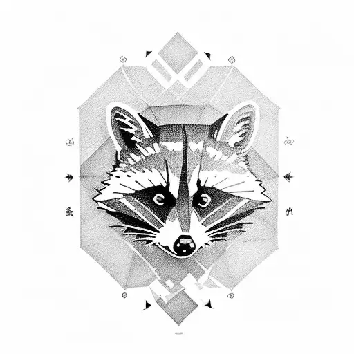 tactical racoon tattoo design idea
