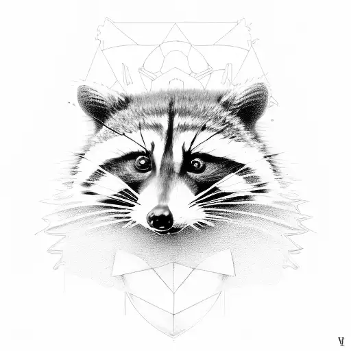 tactical racoon tattoo design idea