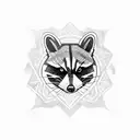 tactical racoon tattoo design idea