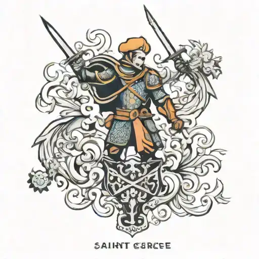 full sleeve tattoo saint George  tattoo design idea