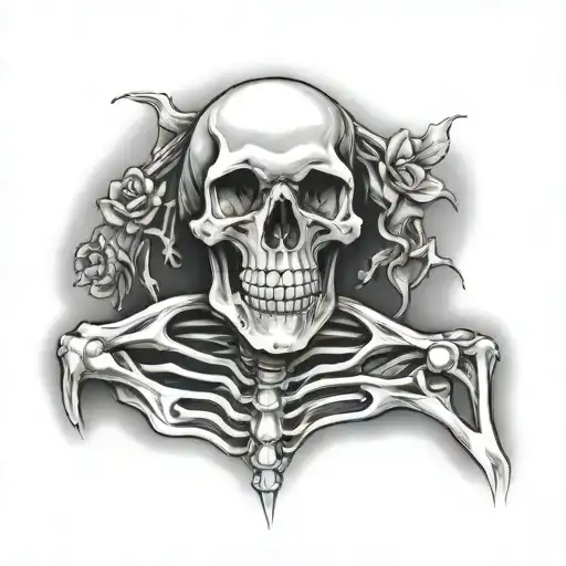 Skeleton emo  tattoo design idea