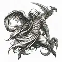 grim reaper, fallen angel tattoo design idea