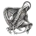 grim reaper, fallen angel tattoo design idea