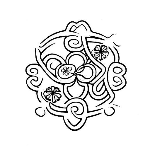 Irish four-leaf clover, dad  tattoo design idea