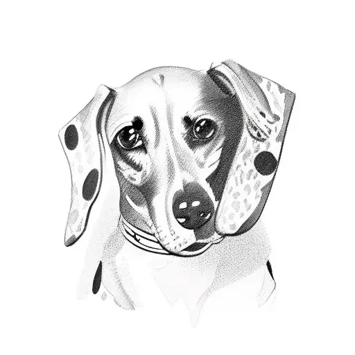Sausage dog painting on a blank canvas tattoo design idea