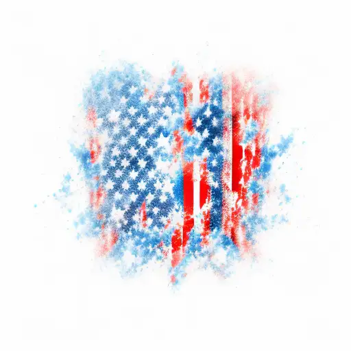 american flag with ;IGY6, and SFH tattoo design idea