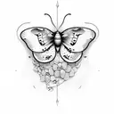 borboleta com flores  tattoo design idea