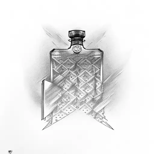 whisky bottle tattoo design idea
