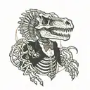 dinosaur skeleton as doc holiday tattoo design idea