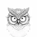 balance druid owl tattoo design idea