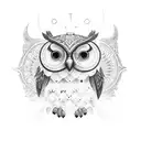 balance druid owl tattoo design idea