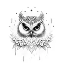 balance druid owl tattoo design idea