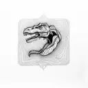 a drawing of the Jurassic Park portal with a T Rex holding a Hamburger in its right hand tattoo design idea