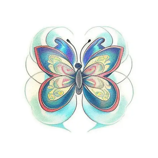 I want a tattoo with three butterflies standing.on the wing of one should be 2000. On the other butterfly should stand 2 tattoo design idea