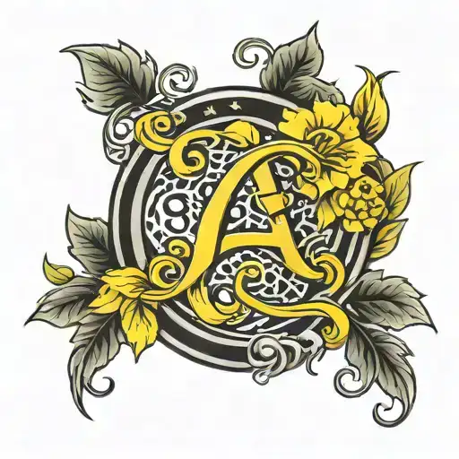canary ang letter G tattoo design idea