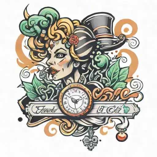 jackpot role with Fuck and Luck latter  tattoo design idea