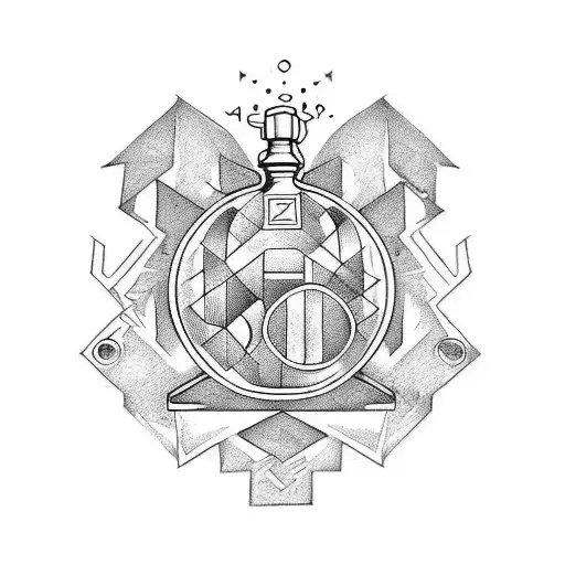 bottle of rum tattoo design idea