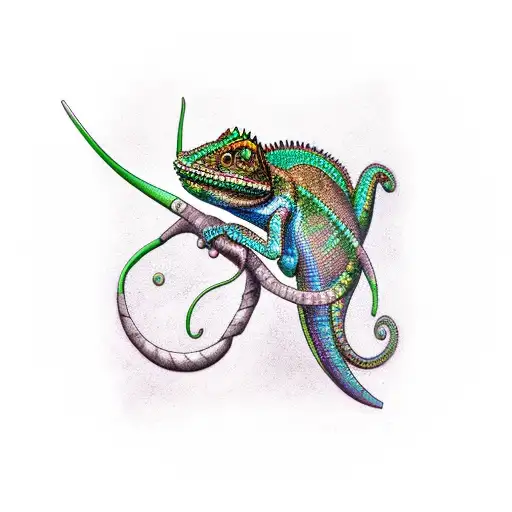 Yemen chameleon tattoo design idea