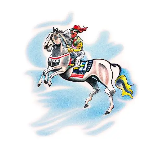 horse race tattoo design idea