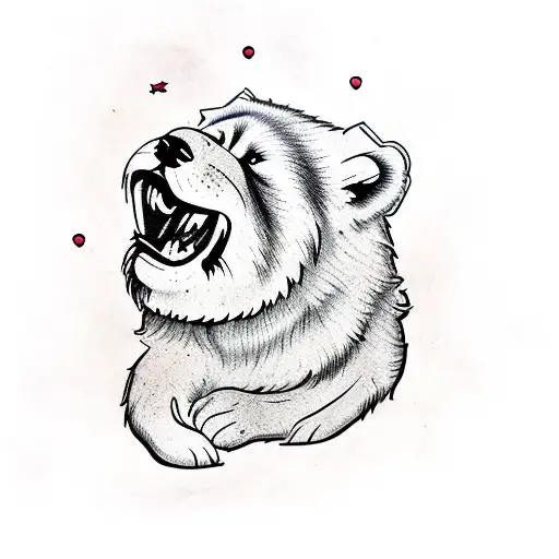 growling chow chow tattoo design idea