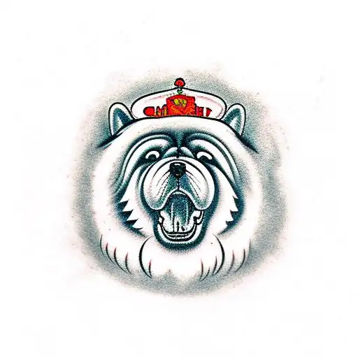 chow chow, aggressive tattoo design idea