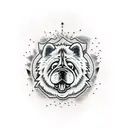 chow chow, aggressive tattoo design idea