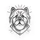 chow chow, aggressive tattoo design idea
