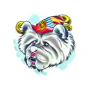 chow chow, aggressive tattoo design idea