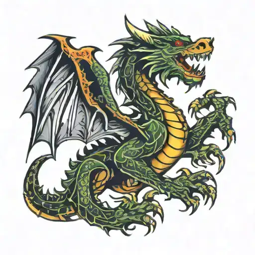 Welsh dragon tattoo design idea